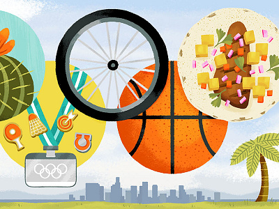 Curbed LA2028 city illustration la sports taco