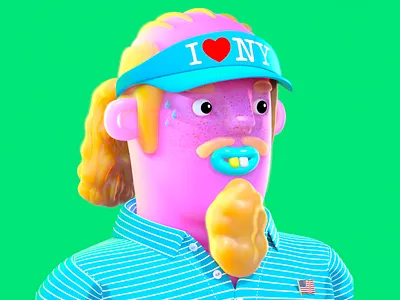 Tourist Dribbble 0001 animation cg character editorial illustration maya redshift render substance zbrush