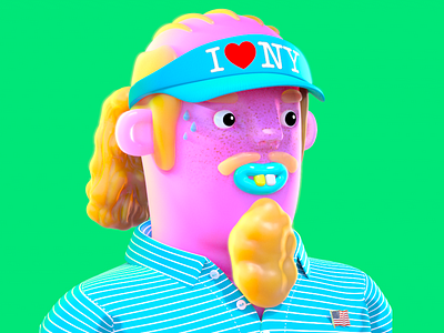 Tourist Dribbble 0001 animation cg character editorial illustration maya redshift render substance zbrush