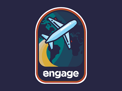 Engage Badge Sticker badge flight map plane sticker world