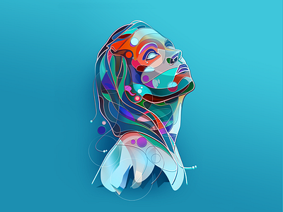 Dreamerhex color dream eyes float illustration water woman