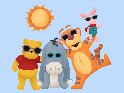 Christopher Robin iOS Stickers christopher robin disney eeyore emoji illustration ios piglet sticker summer sun tigger winnie the pooh