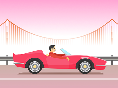 Convertible Cruise bridge cabriolet car golden gate bridge guy w sunglasses la mogul san francisco sportscar