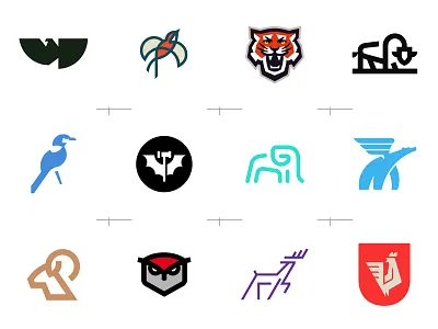 Logo Collection - Animals 1 animal bat bear bird buffalo collection deer elephant logo ram roundup tiger