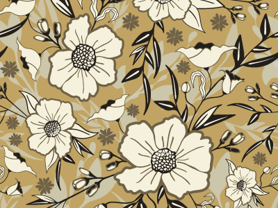 Garden Blooms in Neutrals floral neutrals pattern