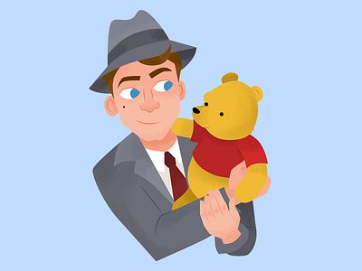 Christopher Robin iOS Stickers 2d christopher robin disney emoji illustration ios sticker texture vector winnie the pooh