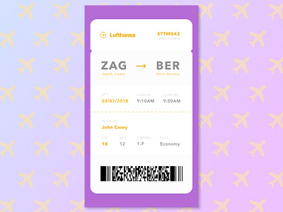 Daily UI #024 - Boarding Pass aeroplane app boarding pass daily ui daily ui challenge design flight interface mobile ticket ui ux