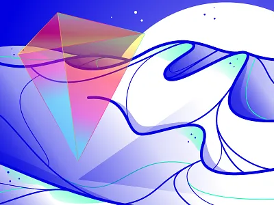 Alone in the dune #9 abstract design digital illustration illustrator landscape shapes