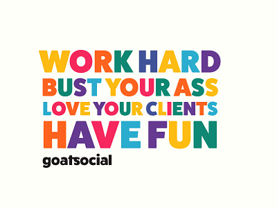 Agency Branding agency bold letters brand branding colourful design agency fun goat typography web agency