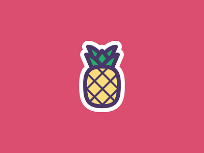 Pineapple food fruit hawaiian icon icon set illustration pina slice sticker sticker set upside down vector