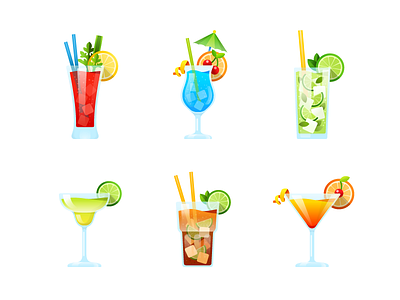 Cocktail party. Stickers for messenger. bloody mary blue lagoon cocktail cosmopolitan cuba libre illustration margarita messenger mojito party sticker vector