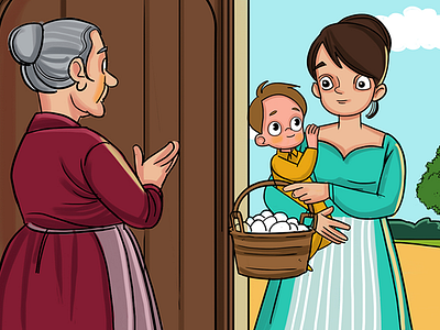 Girl With Child - Story Illustration book illustration child illustration girl illustration story story illustration woman illustration
