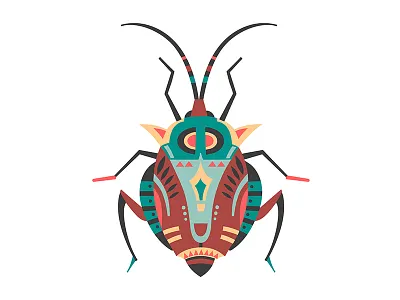Bug adobe illustrator art bettle bug design geometric hand drawn illustration insect vector