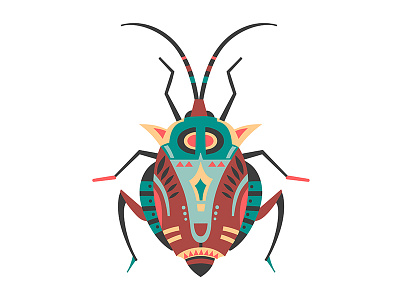 Bug adobe illustrator art bettle bug design geometric hand drawn illustration insect vector