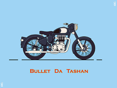 Motorbike bike bullet illustration indian motorbike photoshop royal infield sketch vector