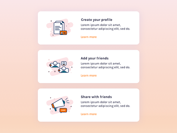 Horizontal cards by Thuy Pham on Dribbble