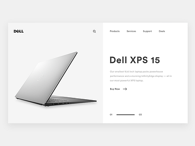 Dell XPS 15 dell flat hero landing landing screen minimalism tech ui ux webdesign xps15