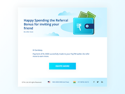 Referral Successful confirmation illustration number paytm program referral ui ux wallet