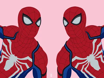Spider Man 2d graphics illustration marvel photoshop poster red spider man spidey super hero webs