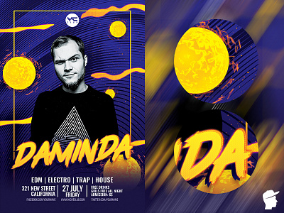EDM Dj Poster 11 Flyer Template daminda dj event dj flyer dj flyer template edm edm festival electro dj festival house dj night special guest dj violet