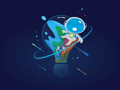 "New Idea" Illustration astronaut idea illustration new space