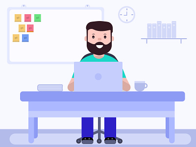 Illustration animation art clean design designer flat illustration ui ux vector web workspace