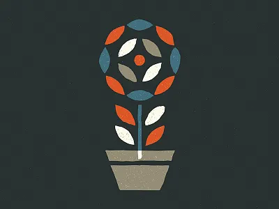 Potted Flower flora flowers geometric illustration nature texture