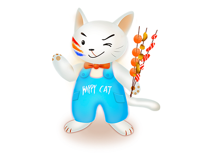 Happy cat animal cartoon cat design image of