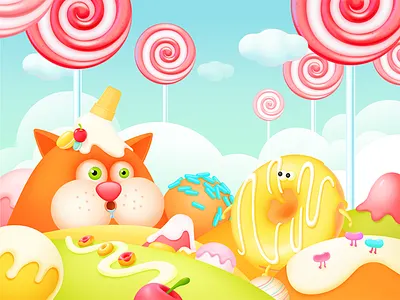 Delicious Food cream doughnut food ice lollipop