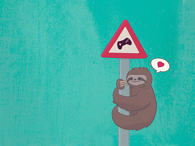 Nerd sloth games gaming illustration limber nerd sloth videogames