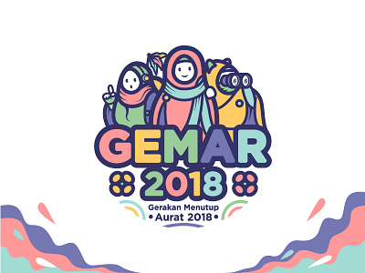 Event : Gemar 2018 Logo character cute event girly happy hijab icon illustration mark branding mascot smile