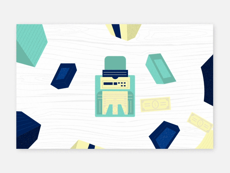 Growing company with growing profits 2d aftereffects animation build cash design explainer gif motion shapes texture transition