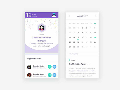 Social Birthday widget android birthday widget calendar home ios kit minimal. mobile apps new profile social apps uikit