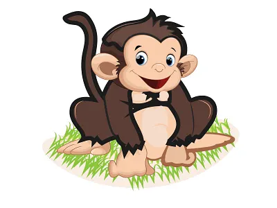 CHUBBY MONKEY ILLUSTRATION animal art chubby illustration monkey muscat painting vector