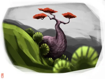 Alienplant 5 art background design character design concept art design digital art illustration plant