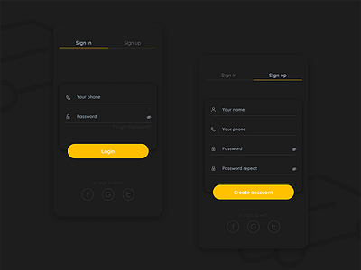 Sign in/Sign up for #dailyui #001 sign up sing in
