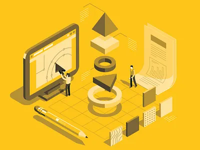 Monochromatic1 illustration isometric marketing monochromatic product tech vector