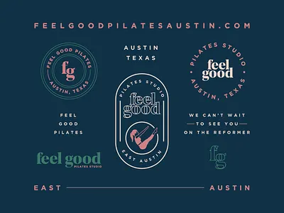 Feel Good Pilates austin brand branding fitness identity layout logo mindbody pilates texas typography workout