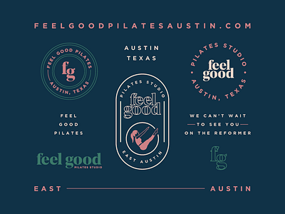 Feel Good Pilates austin brand branding fitness identity layout logo mindbody pilates texas typography workout