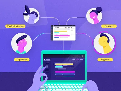 Qrdoba Styleframe Proposal character design fun illustration pitch proposal purple styleframe thinkmojo vector design