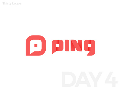 Thirty Logos #4 : Ping chat flat gradient logo minimalistic shadow simple social media thirty logos