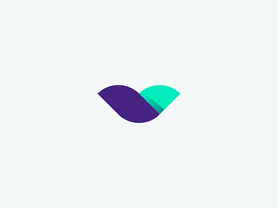 flower v brand design flower logo organic purple teal v
