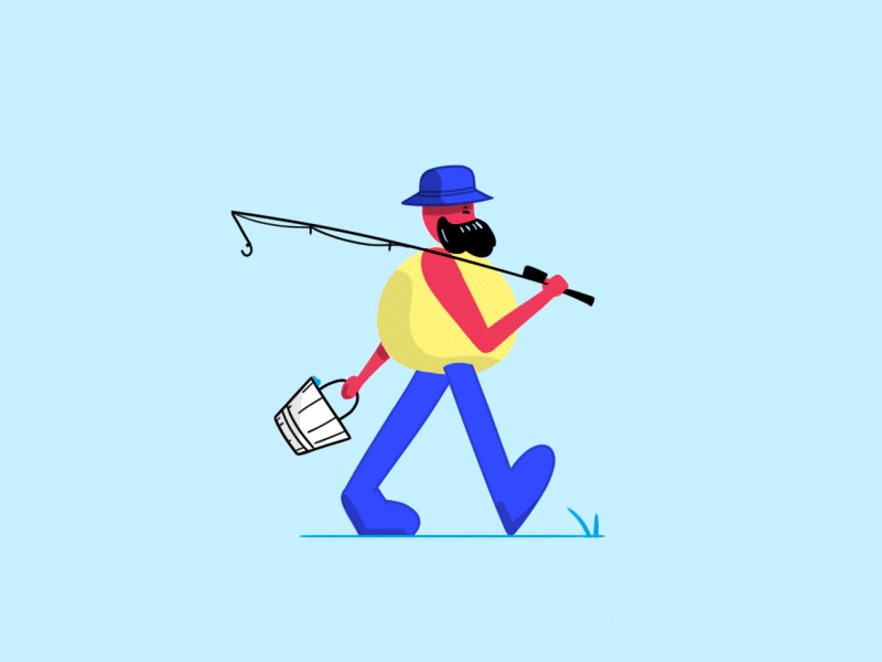 Gone Fishing 2d after cel color cycle design effects graphics motion photoshop walk