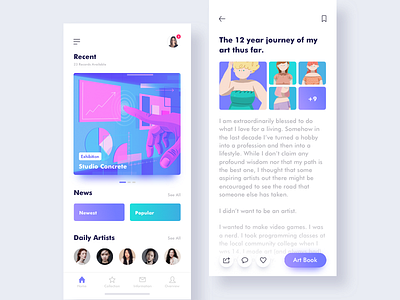 Art News app art colors icon illustration ios news story ui ux