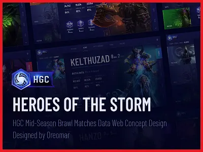 Heroes of the Storm HGC Matches Web Design ae billzard e sport fiction game heroes match motion of storm the website