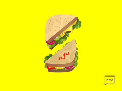 S is for Sandwich 36daysoftype adobe alphabet alphabets illustrator letters sandwich type typography