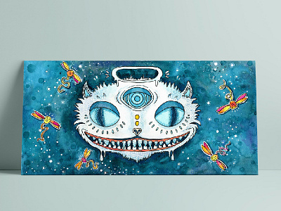 Cheshire Cat alice in wonderland book illustration cat cheshire cat editorial illustration imagination painting picture book trippy watercolour wordless picture book