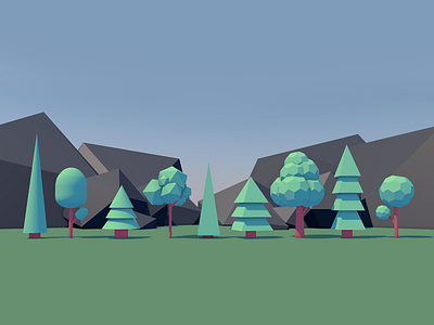 Simplistic Trees 3d c4d cinema 4d lowpoly mogra mograph trees