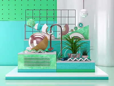 abstract' vibes #2. artwork. 3d 3dart abstract cgi circles colorful digitalart geometry render shapes sphere texture