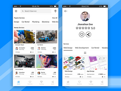 Hiremile - Finale Product android clean design hiremile ios mobile app ui user experience user interface ux white